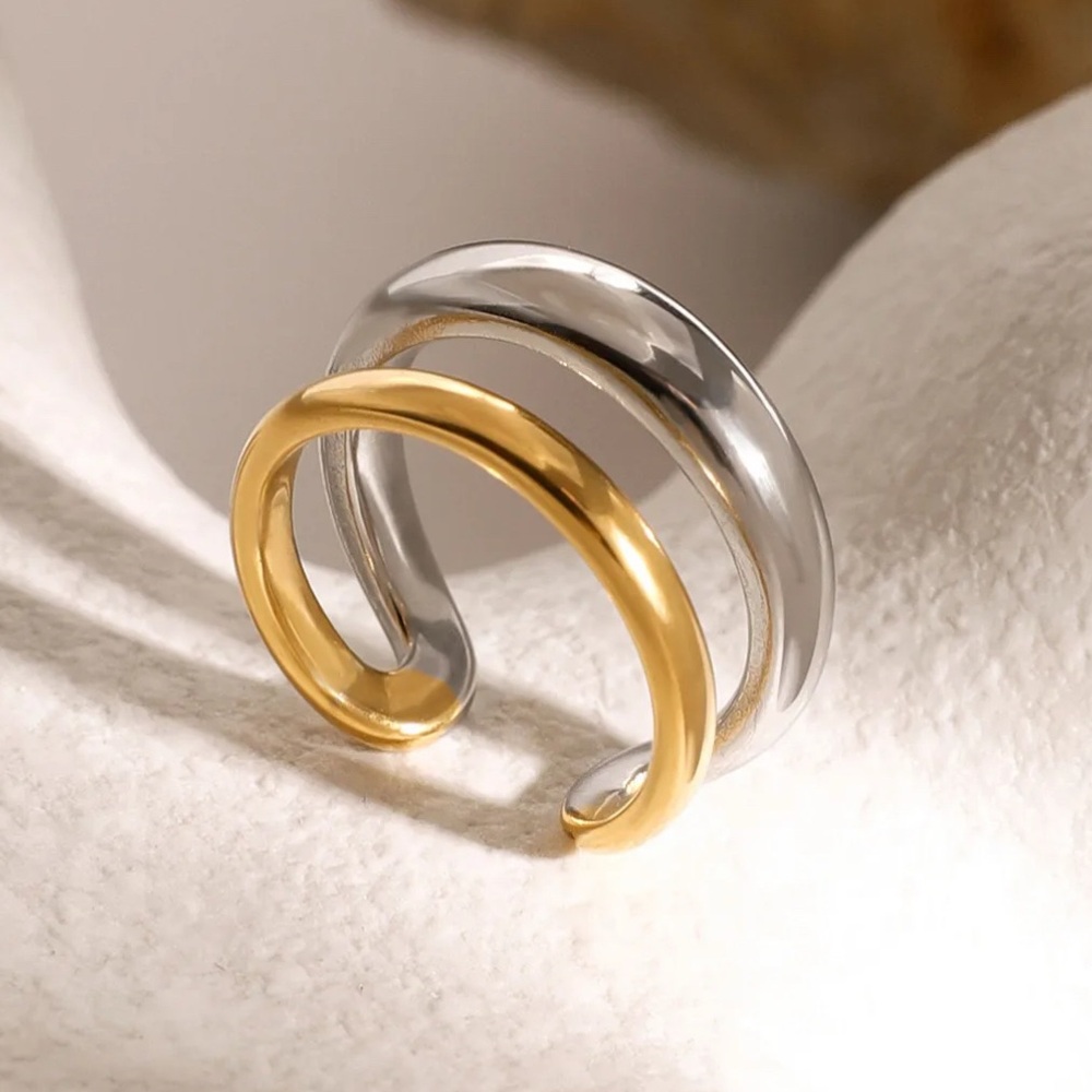Size 8.5 Stainless two tone ring
